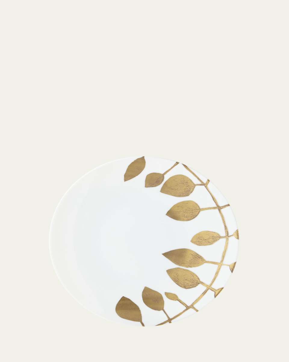 Daphne White Gold-Leaf Dinner Plate